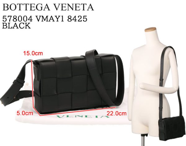 578004 vmay 8425 1 BOTTEGA VENETA Cassette Crossbody Shoulder Bag Maxi Intrecciato Crossbody Black