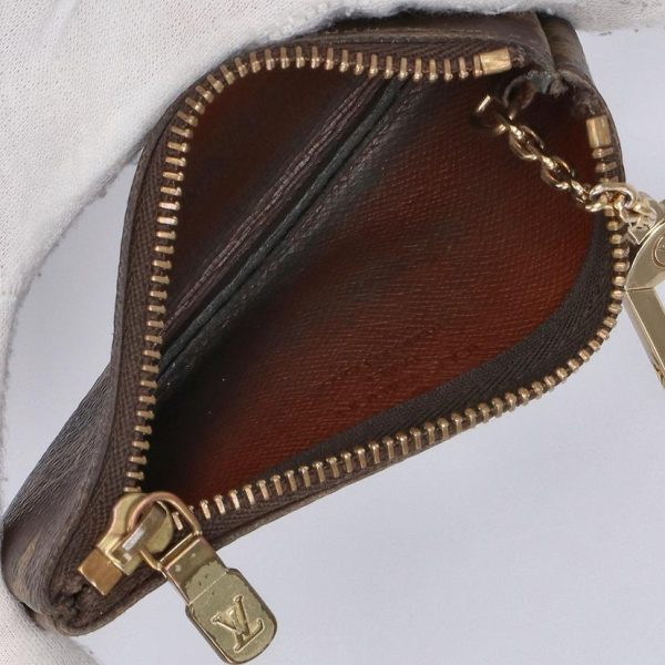 57819 4 Louis Vuitton Pochette Cle Monogram Key Case Brown