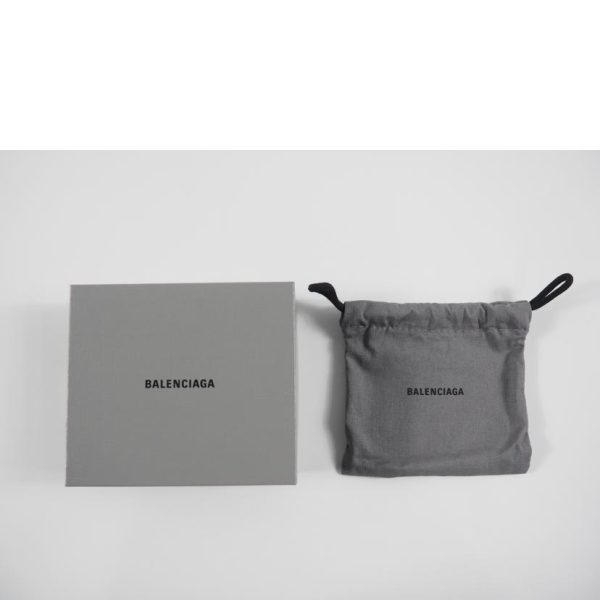 57835 6 Balenciaga Tri fold Leather Wallet Black