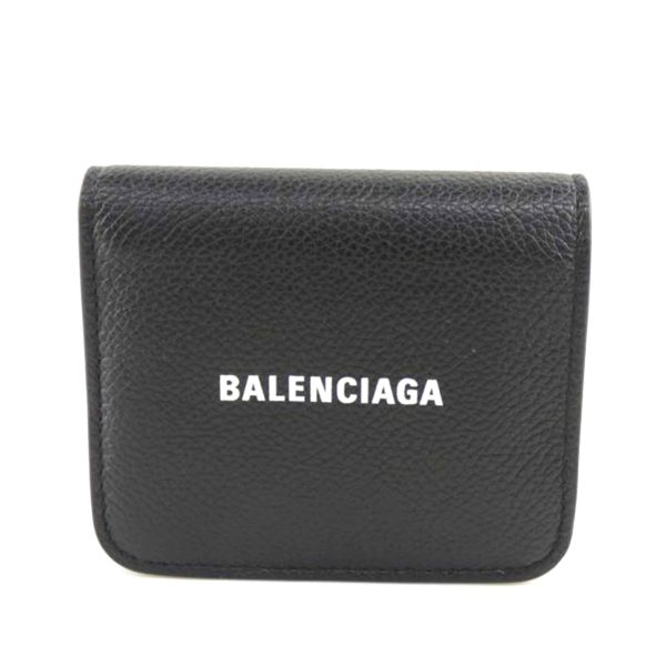 57863 1 Balenciaga Fold Leather Wallet Bag Black