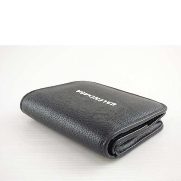 57863 3 Balenciaga Fold Leather Wallet Bag Black