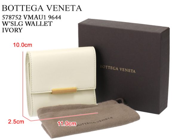 578752 vmau1 9644 1 BOTTEGA VENETA Trifold Wallet Compact Wallet Ivory