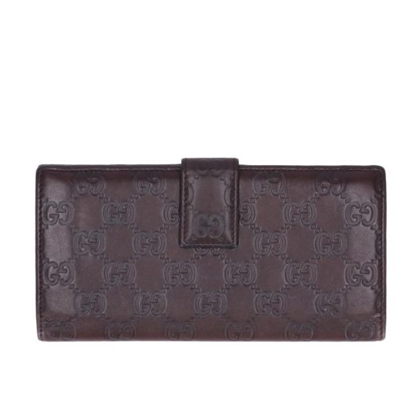 57956 2 Gucci Guccisima Bi fold Long Wallet Brown