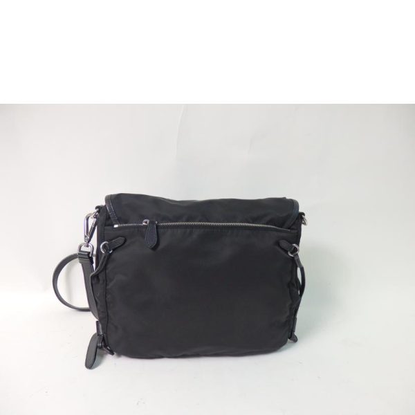 57959 2 Prada Nylon Shoulder Bag Tessuto Saffiano Black