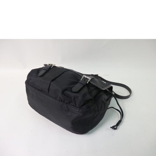 57959 3 Prada Nylon Shoulder Bag Tessuto Saffiano Black