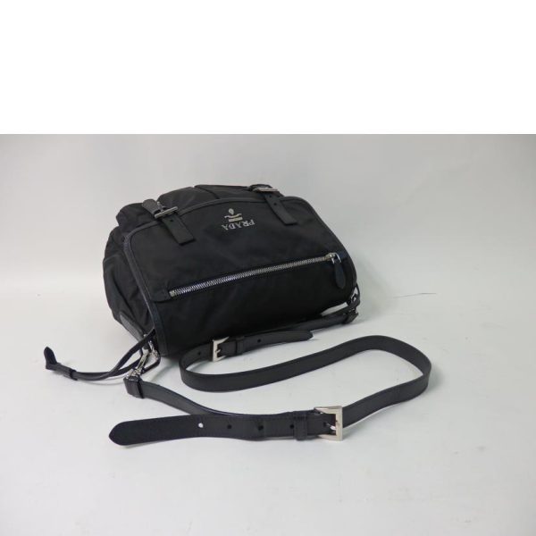 57959 4 Prada Nylon Shoulder Bag Tessuto Saffiano Black