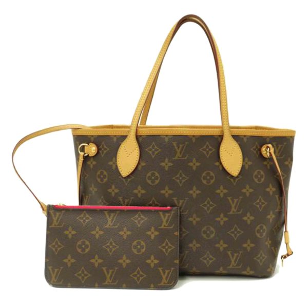 57976 1 Louis Vuitton Neverfull PM Monogram Handbag Pivoine Brown