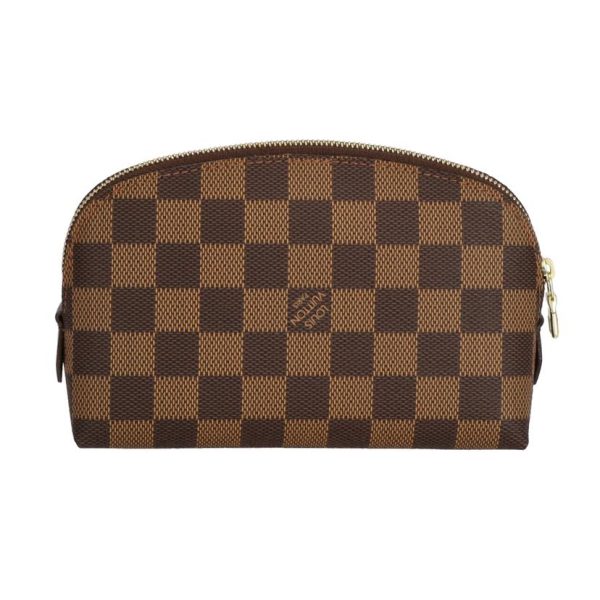 58046 2 Louis Vuitton Pochette Cosmetic PM Bag Damier Ebene Brown