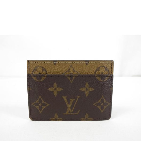 58121 2 Louis Vuitton Porte Carte Dauphine MG Reverse Wallet Brown