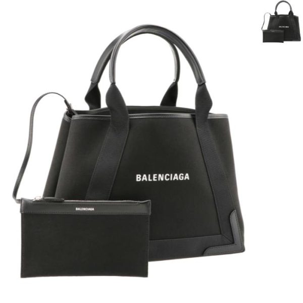 5812922hh3n Balenciaga M Navy Caba Canvas Tote Bag