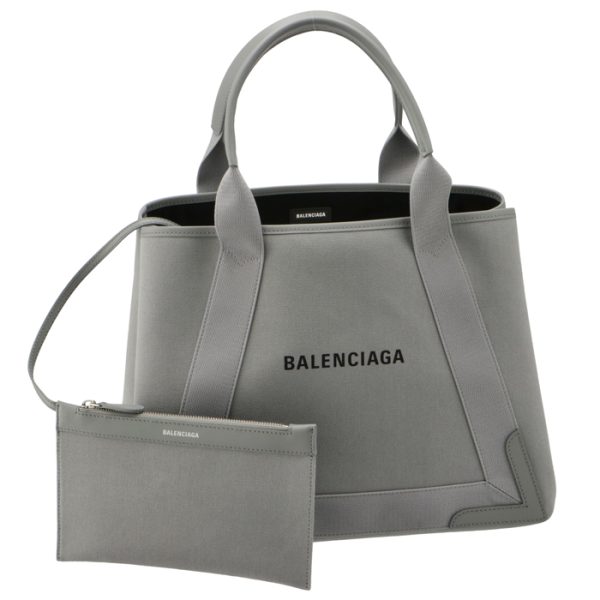 5812922hh3n1161 Balenciaga Navy Hippo Medium Canvas Bag Gray