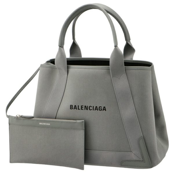 5812922hh3n1161 1 Balenciaga Navy Hippo Medium Canvas Bag Gray