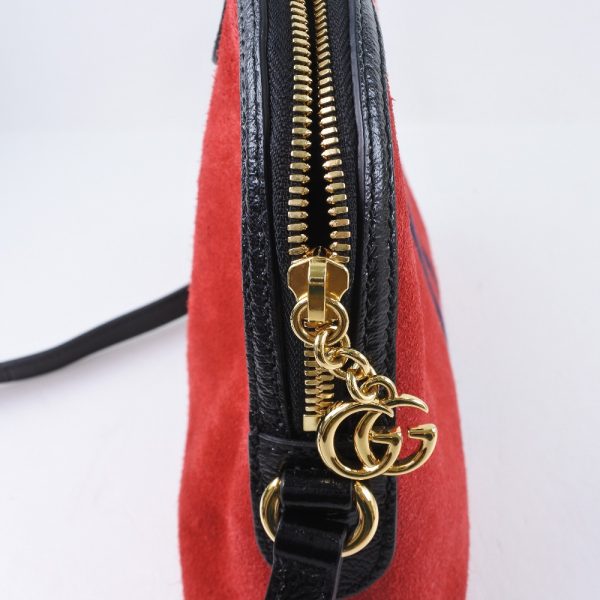 58240220 13 Gucci Ophidia Suede Leather Hibiscus Red Shoulder Bag