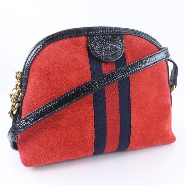 58240220 3 Gucci Ophidia Suede Leather Hibiscus Red Shoulder Bag