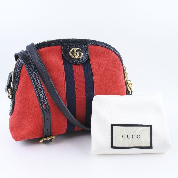 58240220 8 Gucci Ophidia Suede Leather Hibiscus Red Shoulder Bag