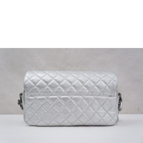 58596 2 Chanel Matelasse Shoulder Silver