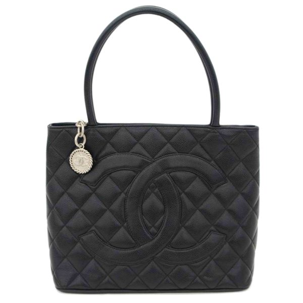 58780 1 Chanel Caviar Reprint Tote Bag Black