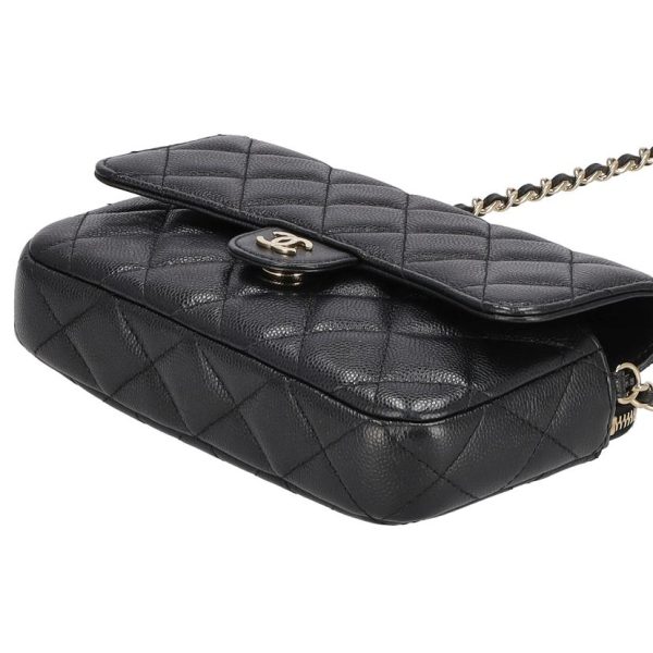 58797 3 Chanel Caviar Chain Shoulder Bag Black