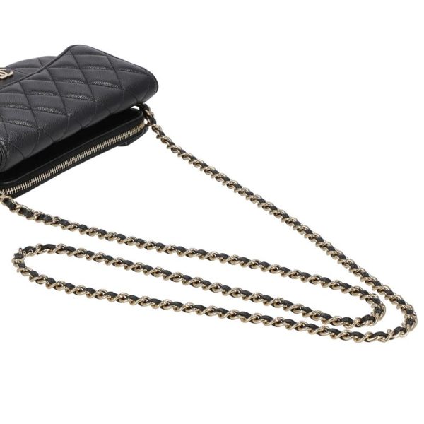 58797 4 Chanel Caviar Chain Shoulder Bag Black