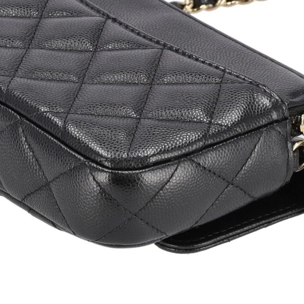 58797 7 Chanel Caviar Chain Shoulder Bag Black