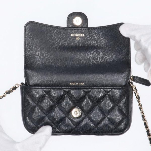 58797 8 Chanel Caviar Chain Shoulder Bag Black