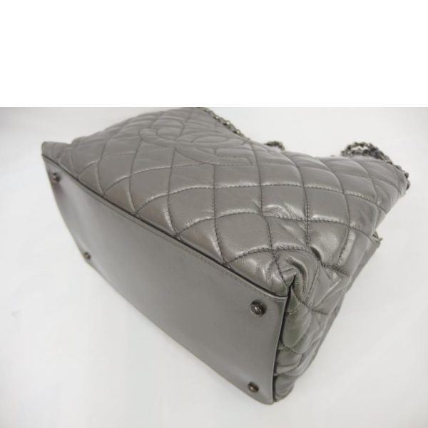 58802 3 Chanel Matelassé Chain Meat Tote Bag Silver