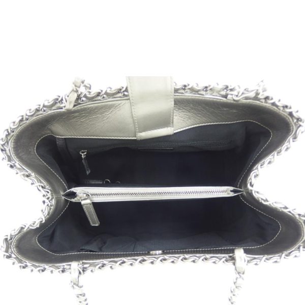 58802 4 Chanel Matelassé Chain Meat Tote Bag Silver