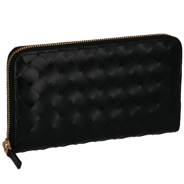 588768vmbi18648 Bottega Veneta Intrecciato Spazzolato Wallet Black