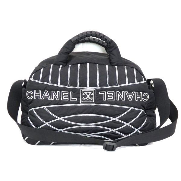 58928 1 Chanel Sports Line Nylon Shoulder Bag Black