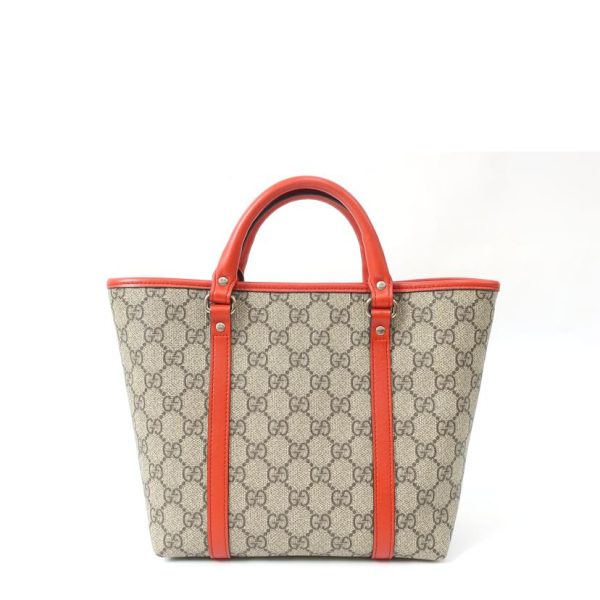 59003 2 GUCCI GG Supreme Tote Bag Mini Bear Orange Red