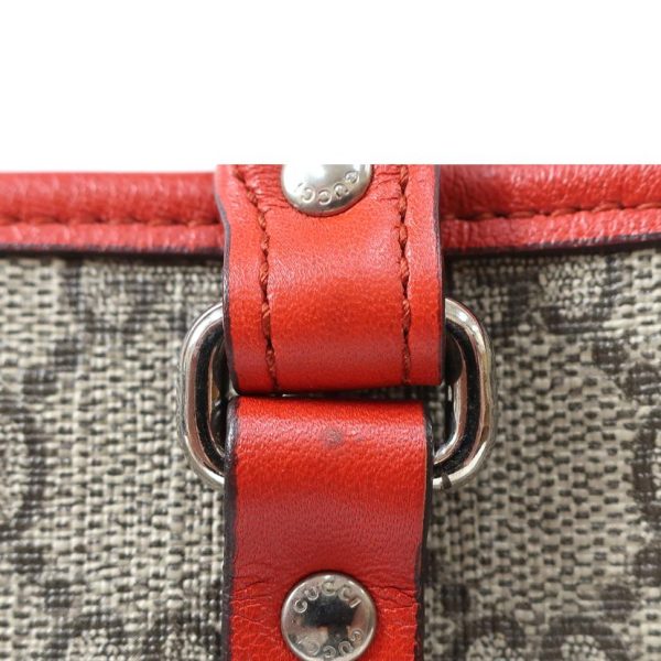 59003 3 GUCCI GG Supreme Tote Bag Mini Bear Orange Red