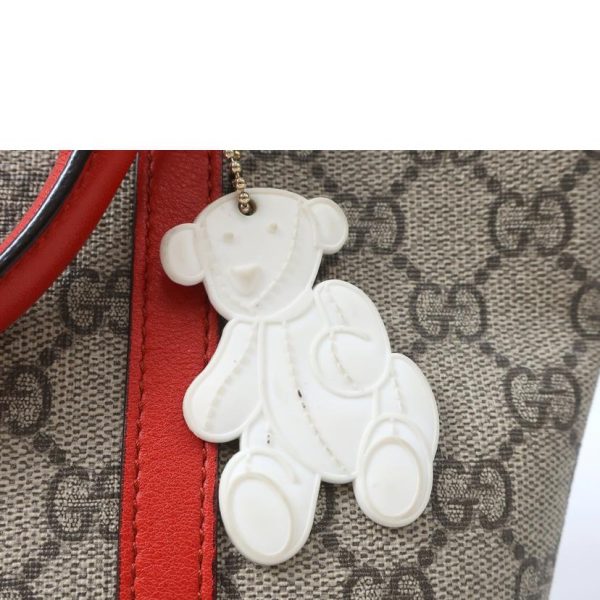 59003 7 GUCCI GG Supreme Tote Bag Mini Bear Orange Red