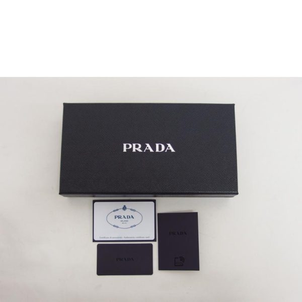 59015 8 Prada Saffiano Round Zipper Long Wallet Black