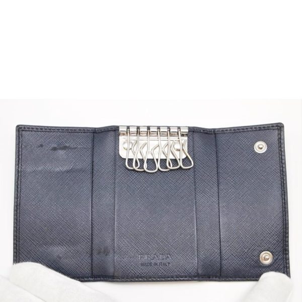 59029 6 PRADA Prada Saffiano 6 Key Case Bag Black