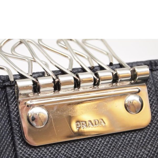 59029 7 PRADA Prada Saffiano 6 Key Case Bag Black