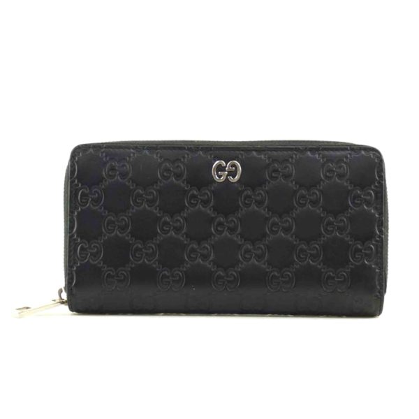 59041 1 Gucci Shima Leather Round Zipper Long Wallet