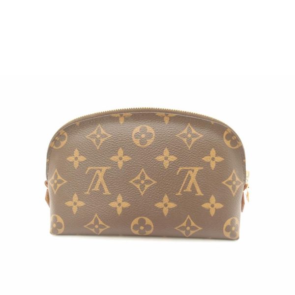 59072 2 Louis Vuitton Pochette Cosmetic Monogram Bag Brown