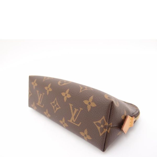 59072 3 Louis Vuitton Pochette Cosmetic Monogram Bag Brown