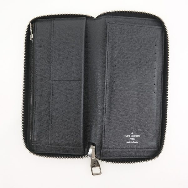 59100302 6 Louis Vuitton Zippy Wallet Vertical M32822 Taiga Black