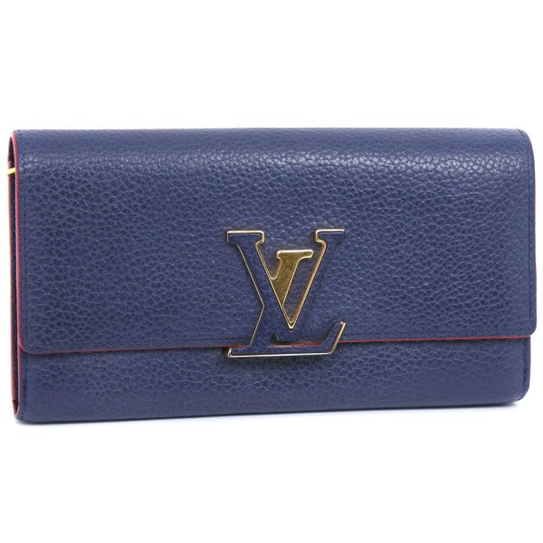 59100364 1 LOUIS VUITTON Portefeuille Wallet Taurillon Marine Rouge Navy Blue