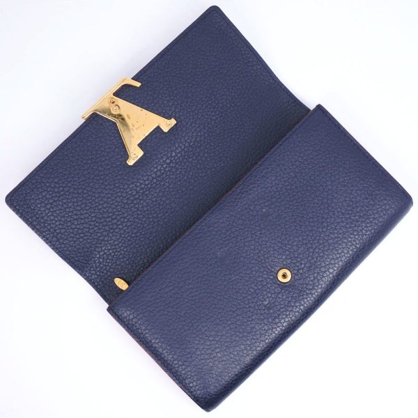 59100364 4 LOUIS VUITTON Portefeuille Wallet Taurillon Marine Rouge Navy Blue