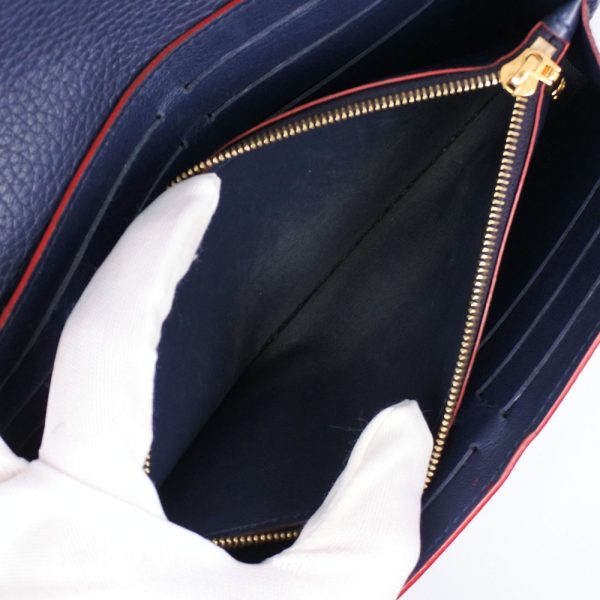 59100364 6 LOUIS VUITTON Portefeuille Wallet Taurillon Marine Rouge Navy Blue