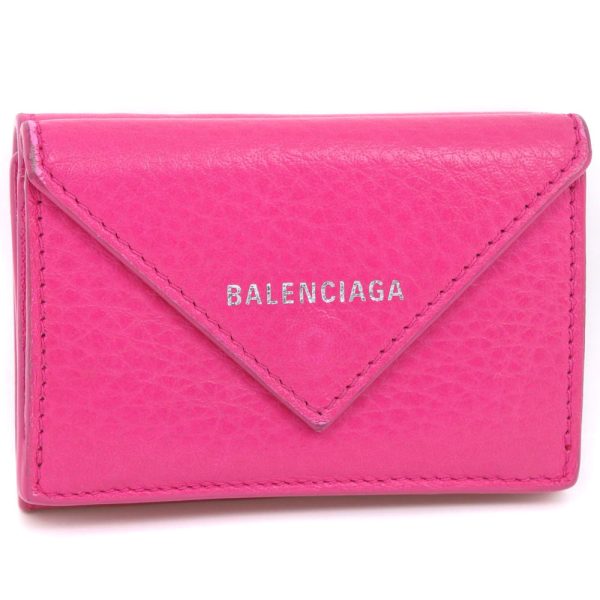 59110335 1 Balenciaga Paper Mini 391446 Leather Pink Trifold Wallet