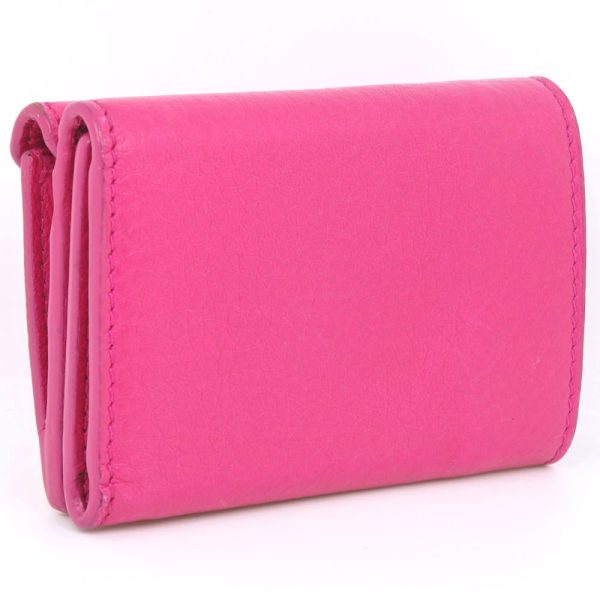 59110335 3 Balenciaga Paper Mini 391446 Leather Pink Trifold Wallet