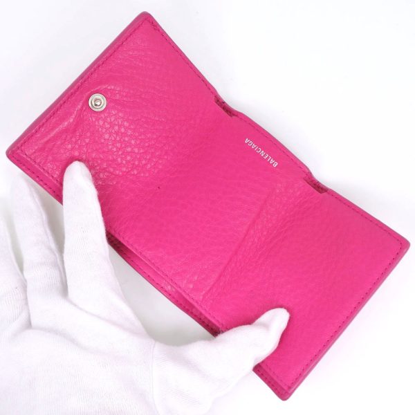 59110335 7 Balenciaga Paper Mini 391446 Leather Pink Trifold Wallet