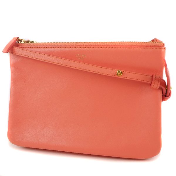 59160410 2 Celine Trios Mall Shoulder Bag Lambskin Coral Pink Crossbody Zipper