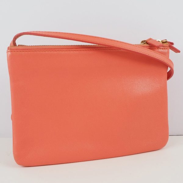 59160410 3 Celine Trios Mall Shoulder Bag Lambskin Coral Pink Crossbody Zipper