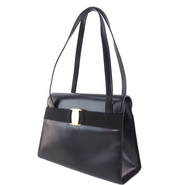 59180457 2 Salvatore Ferragamo Vala Shoulder Bag BK 21 7675 Calf Black