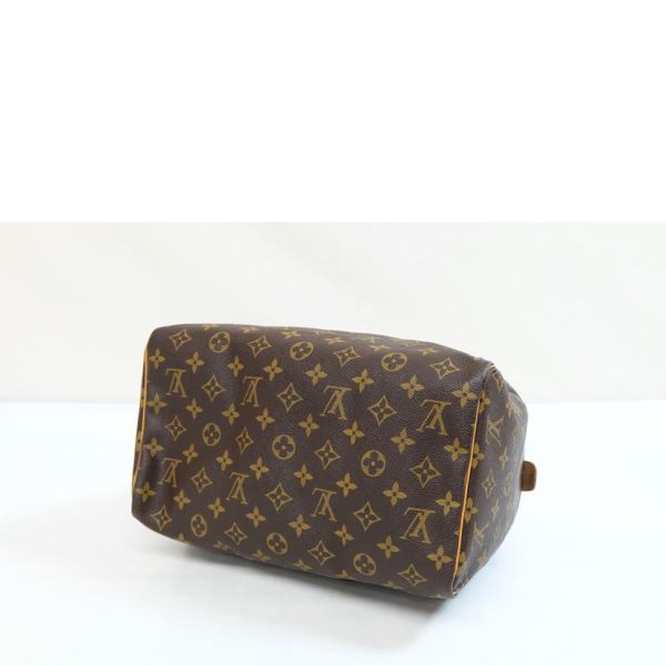 59271 3 Louis Vuitton Speedy 30 Monogram Handbag Brown