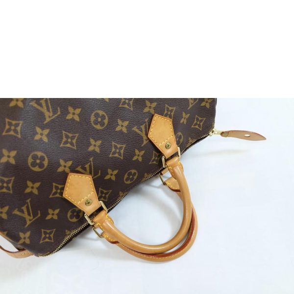 59271 4 Louis Vuitton Speedy 30 Monogram Handbag Brown